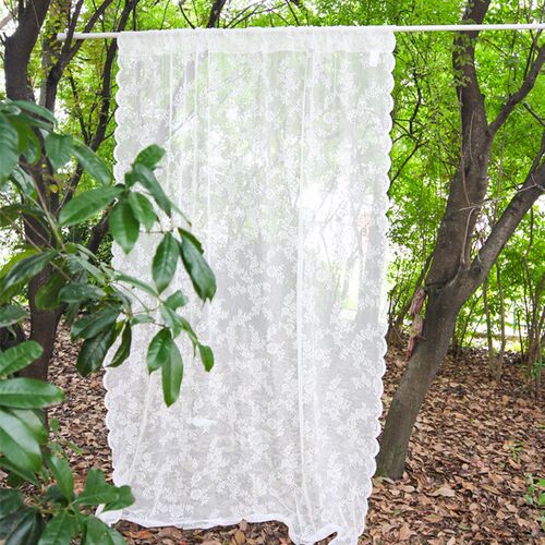 White Lace Curtain Window Mosquito Net Fly Screen Curtain fo