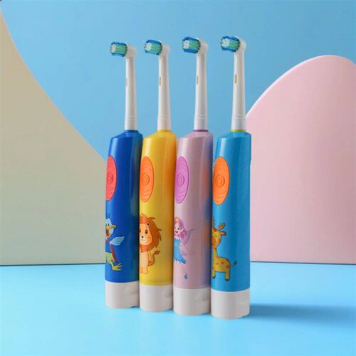 Childrens electric toothbrush, round toe, rotating cartoon