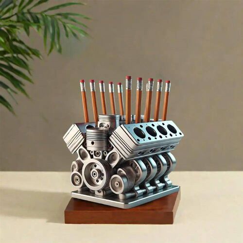 Pen Holder V8 Car Engine Pen Holder Creative Desktop Office