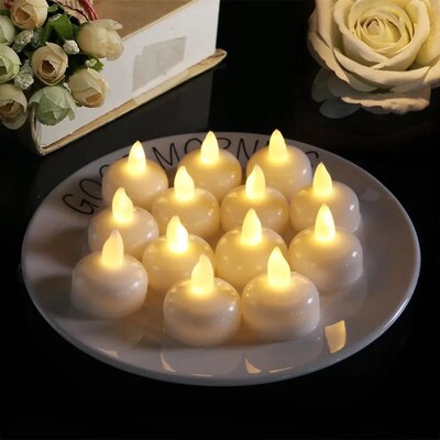 12pcs Floating Candle Lights LED Electronic Candles Battery