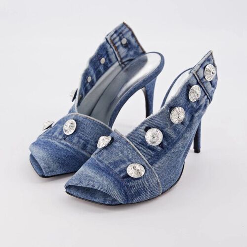 2023 Autumn New Rhinestone Denim Tassel Boots High-End GG Wo