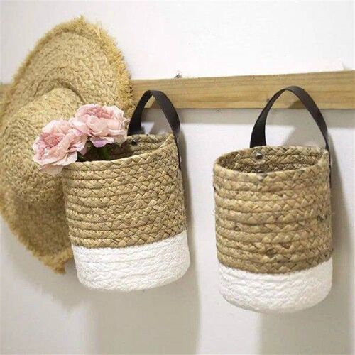 Garden Plant Flower Pot Handmade Rattan Storage Basket