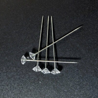 1Box 50/100Pcs Alloy Pins Transparent Diamond Pin DIY Weddin