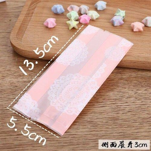 50Pcs 13.5x5.5cm Flower Pattern Flat Pocket Candy Biscuit