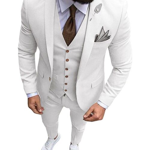 New Pink Mens 3 Pieces Suit Formal Business Notch Lapel Sli