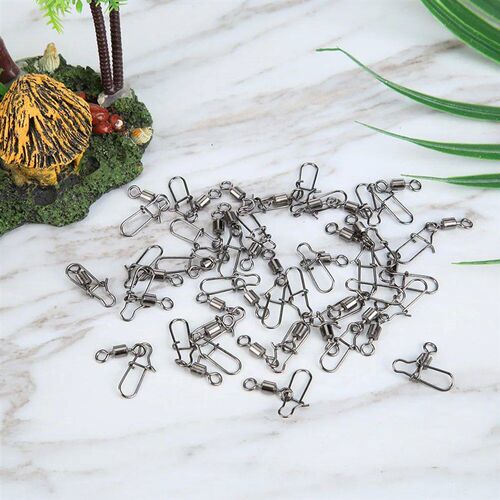 100/50PCS Fishing Swivels And Carabiner Fishhook Fishing Con