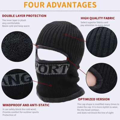 New Winter Men Plush Thicken Outdoor Windproof Cap Adult Sol