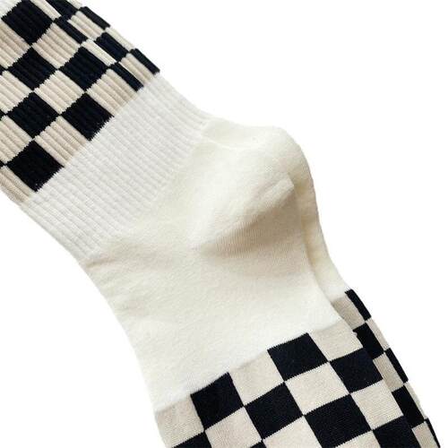 Fashion checkerboard womens mid tube socks, internet famou