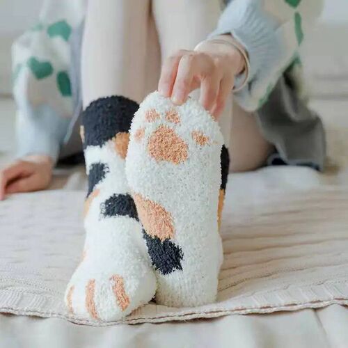 6 pairs Winter Woman socks Kawaii Cartoon Cute 3D Dog Cat Pa
