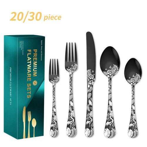 Explosive Pattern Stainless Steel Tableware 5 Components 20