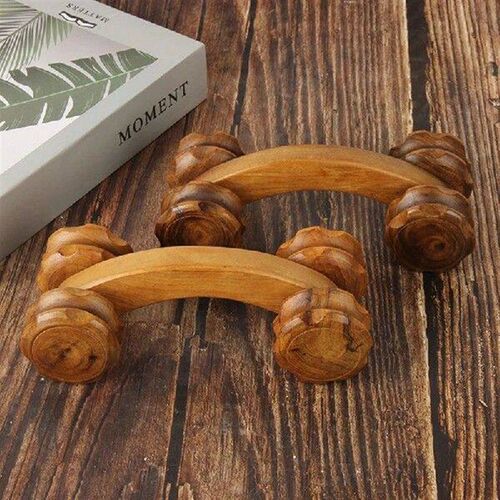 1PC Wood Full-body Four Wheels Wooden Car Roller Relaxing