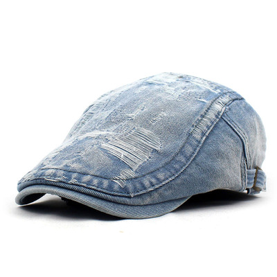 Solid Color Newsboy Caps Men Cotton Flat Peaked Cap Women Pa