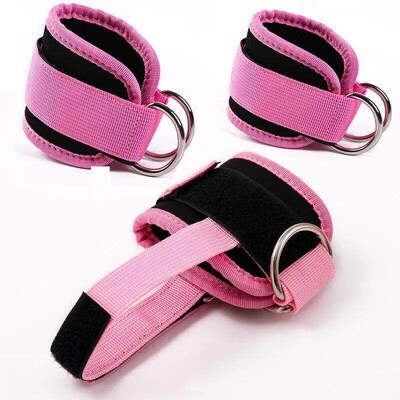 Fitness Ankle Straps Adjustable D-Ring Support Cuffs Gym Leg