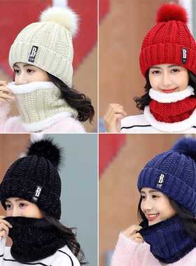 New Warm Women Hat Set Fashion Winter Hats For Woman Fur Lin