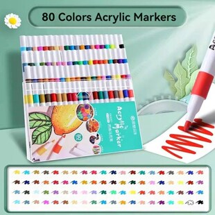 12-80 Colores Set Acrylic Paint Art Marker Pen Rock Painting
