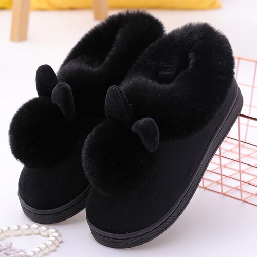 Warm Ears Single Ball Cotton Shoes for Men Women Thickened S