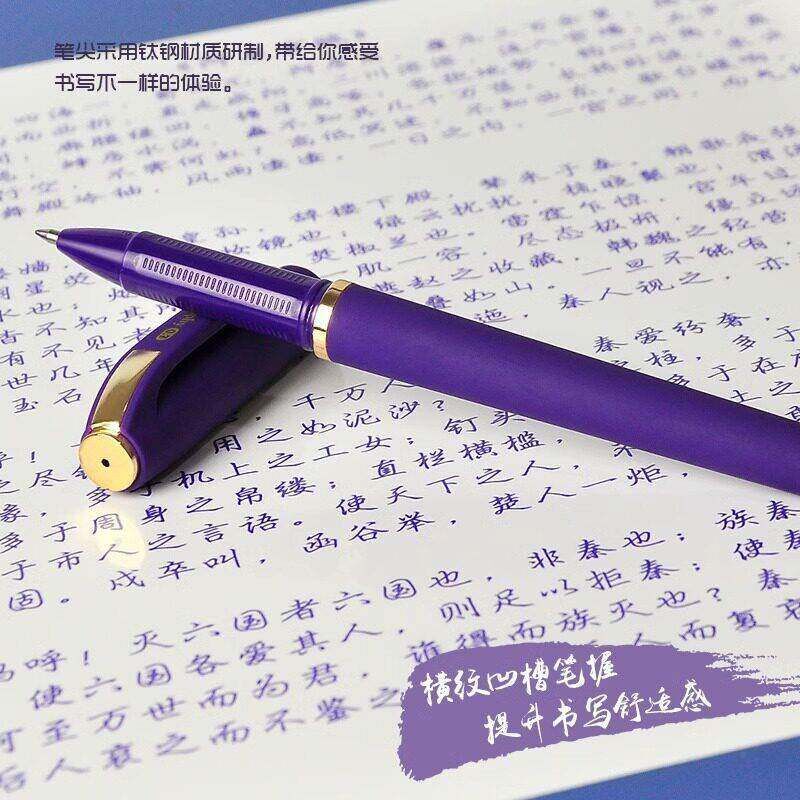 3pcs Purple Ink Gel Pens  1.0mm Large Capacity Refill Off