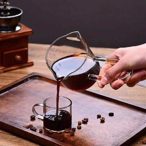 Double Spout Coffee Measure Cup Transparent Shot Glass for