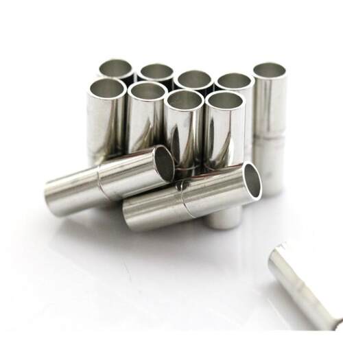 10pcs/set Column Magnet Clasps Connectors Silver Tube For Br