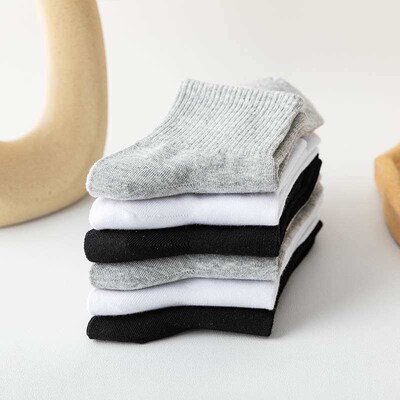 Socks pure white cotton womens tube socks summer socks thin