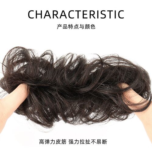 Real Hair Bun Wig Natural Chignon Lazy Hairdo Fake Bun for W