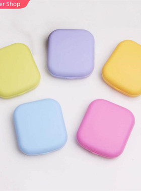 1pc New Mini Square Contact Lens Case with Mirror Women Colo