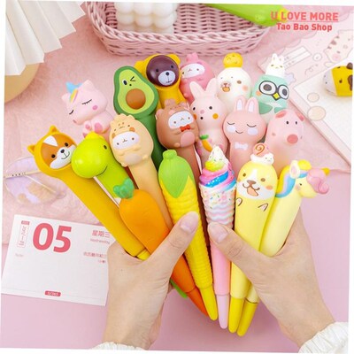 0.5mm Kawaii Animals Stress Relieve Squishy Gel Pen Signatur
