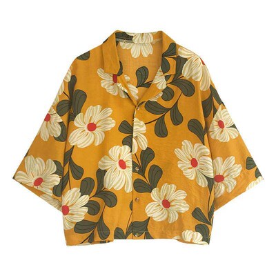 2019 Hot Summer Womens Casual Blouse Shirt Leaves Chiffon P
