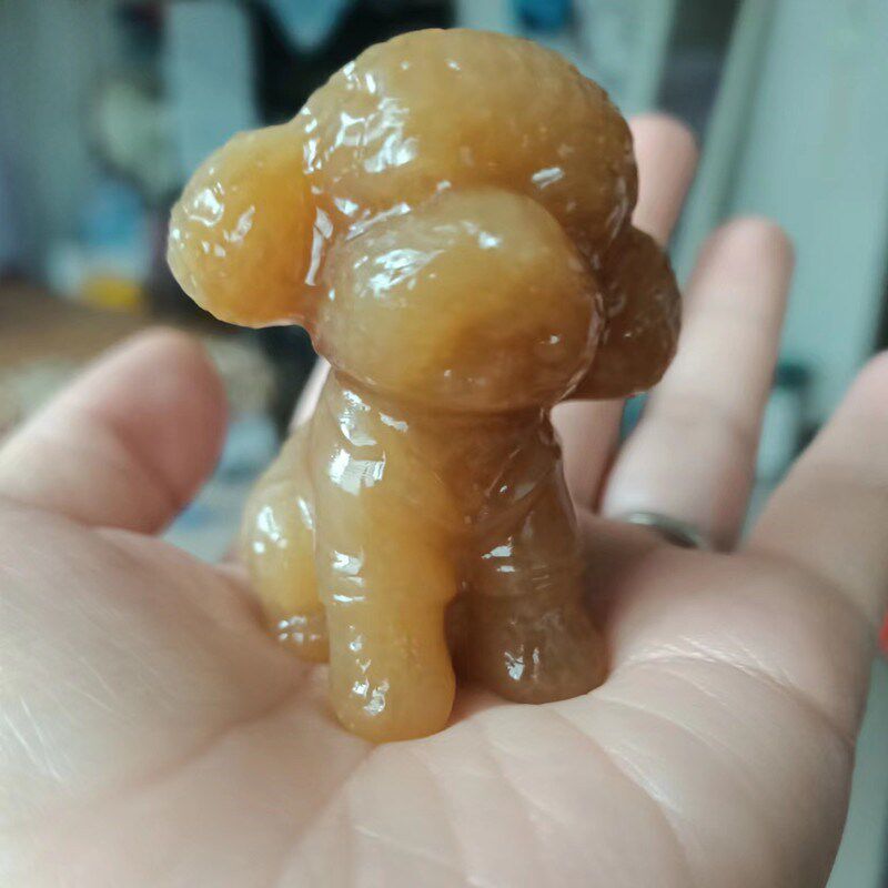 玉石吊坠泰迪狗可爱把玩件小摆件摆台男女个性饰品阿富汗糖玉挂件