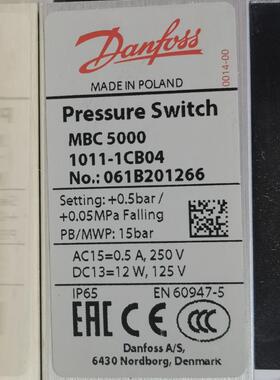 MBC5000 061B201266 # Danfoss//丹佛斯，压力传感器