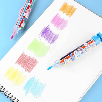 1 Pc Kawaii Rainbow Pencil 8 Colors Concentric Gradient Cray