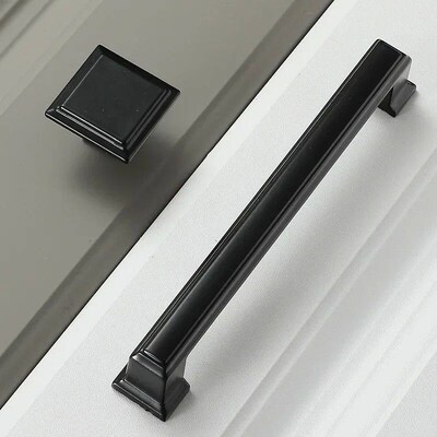Black Handles Furniture Cabinet Knobs Muebles Handle Kitchen