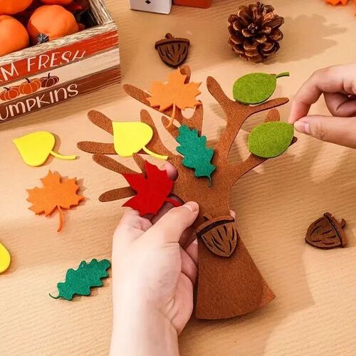 96Pcs DIY Felt Tree Crafts Kit for Autumn Home Decoration Th