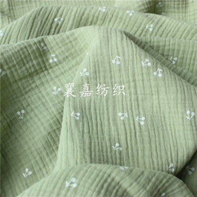 Cotton Doublelayer Gauze Crepe Fabric Summer Mosquitoproof P