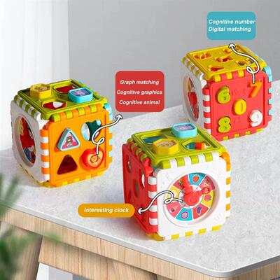 Toddler Activity Cube Box Shape Number Sorting Toys Geometri
