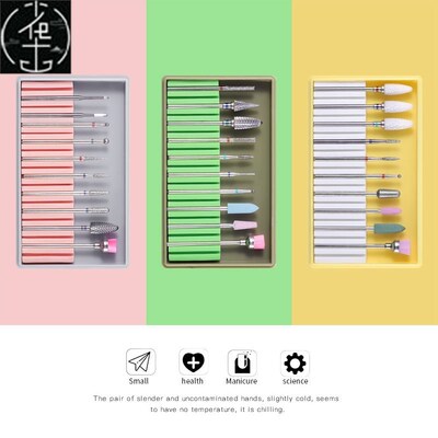 10pcs Nail Art Grinding Drill Bits Diamond Bullet Bit Electr
