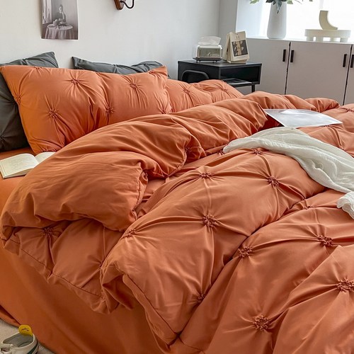 4pc bedsheet sets bed fitted sheet blanket duvet cover set