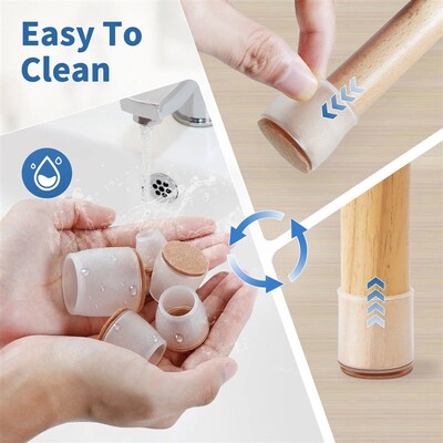 16PCS Silicone Chair Leg Floor Protectors Non-Slip Thicken B