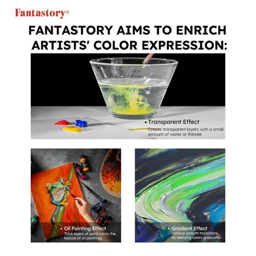Fantastory 28 Classic Colors Acrylic Paint Set, Professional