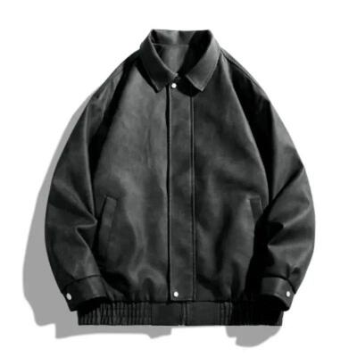 Japanese Leather Fashion Mens Loose Handsome Biker Leather