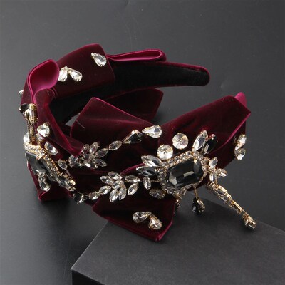 New Luxury Heavy Handmade Bridal Hair Bow  Crystal Rhineston