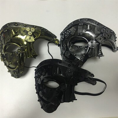 Steampunk  Phantom Masquerade Cosplay Mask Ball Half Face