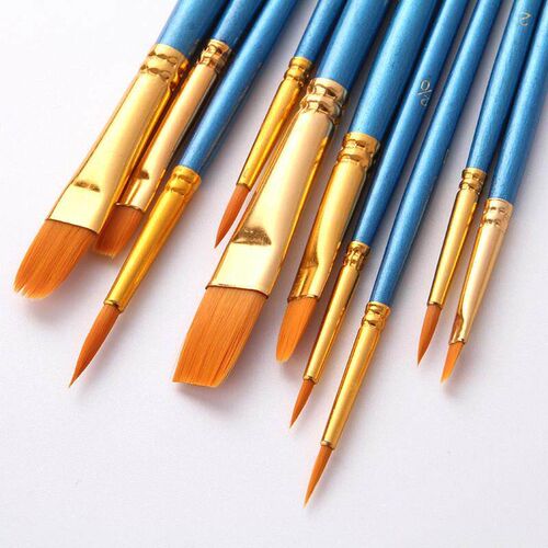 blue rod watercolor brush set nylon wool brush oil brush set