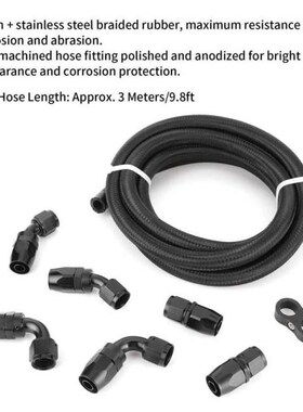9.8ft 5/8 AN10 Braided Fuel Line Hose with Straight 45 Degre