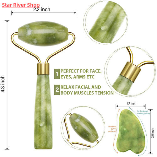 Face Massager Roller Gua sha Jade Store Scraper Roller massa