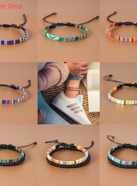 Bohemia Embroidery Woven Anklets Surfer Beach Anklet Set for
