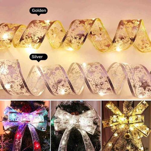 Christmas Ribbon Fairy Light Christmas Decoration For Home