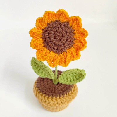 Sunflower Crochet Flowers Hand-knitted Flower Wedding Gift f