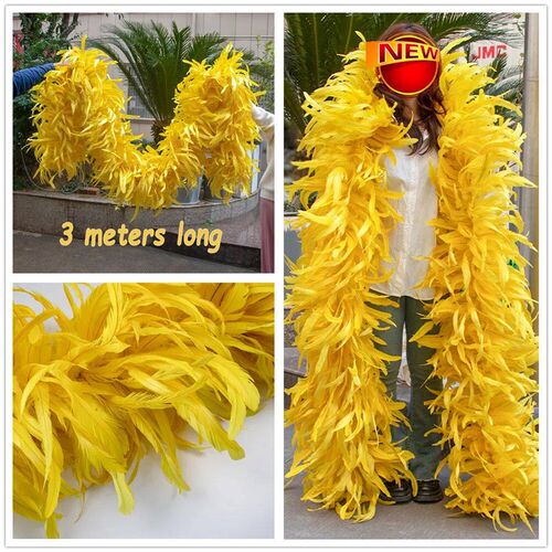 1/2/3Yards 25-30cm Rooster Feather Boa Pink Chicken Tail Fea