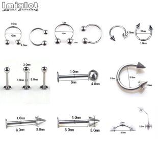 45/90Pcs Mixed Styles Stainless Steel Eyebrow Navel Belly Li